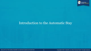Introduction to the Automatic Stay
Under 11 U.S.C. § 362(a), the filing of a bankruptcy petition immediately and automatic...