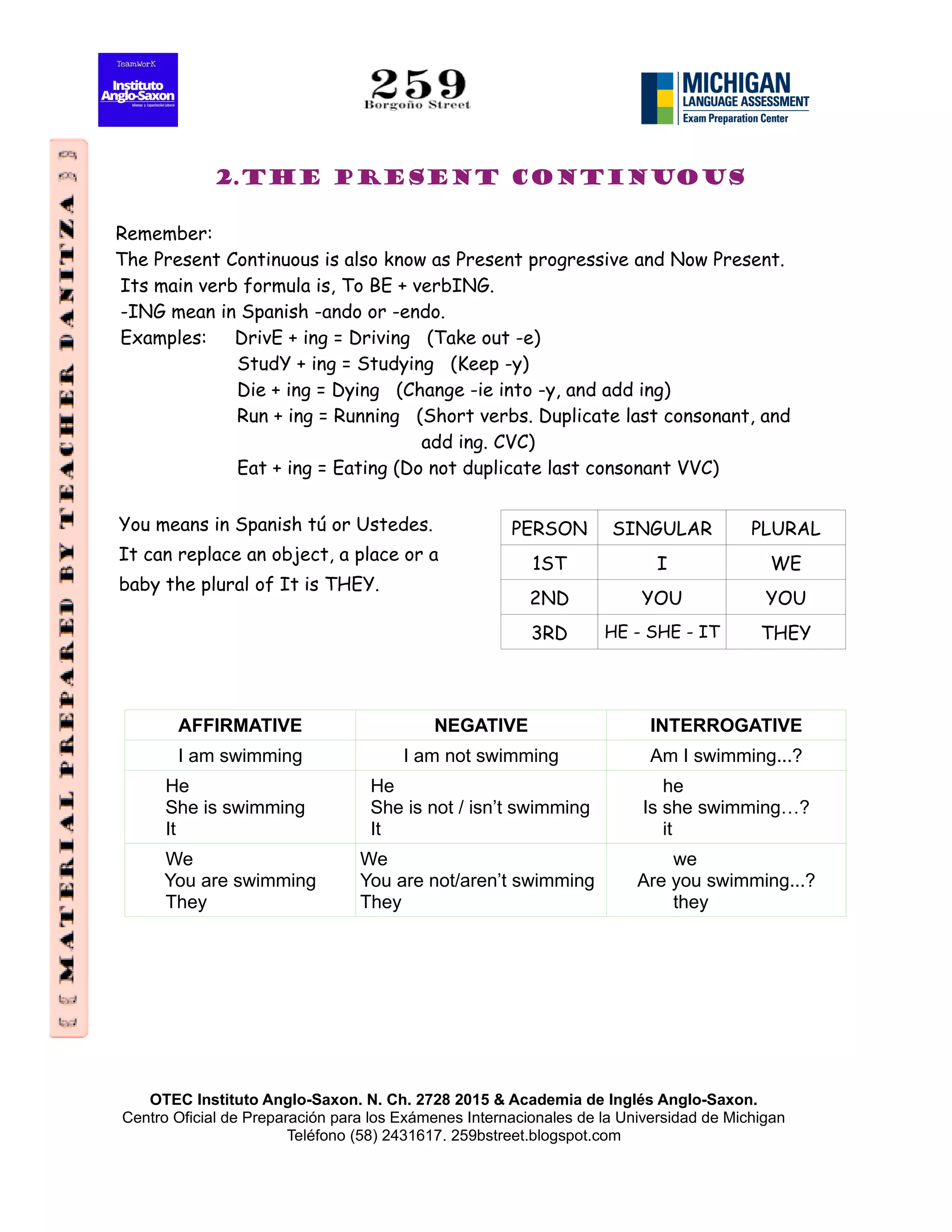 2 The Present Continuous | PDF