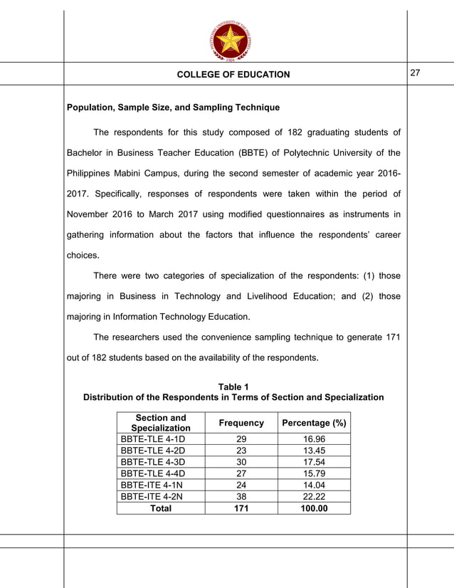 Thesis Chapter 1 to 5 | PDF | Professional School | Postgraduate Education