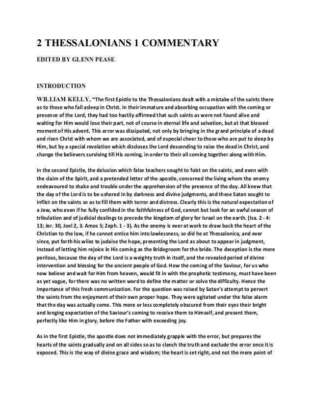 2 Thessalonians 1 Commentary - 