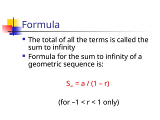 Infinity Formula Math 2_The Sum to Infinity of a geometric sequenceB.ppt