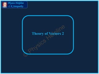 Physics Helpline
L K Satapathy
Theory of Vectors 2
 