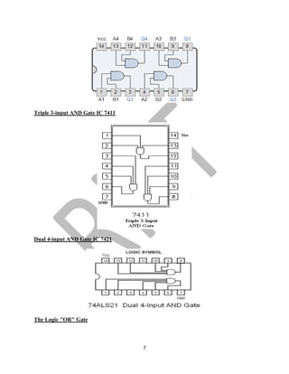 7
Triple 3-input AND Gate IC 7411
Dual 4-input AND Gate IC 7421
The Logic "OR" Gate
 