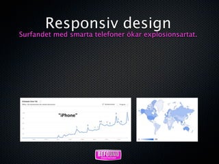 Responsiv design
Surfandet med smarta telefoner ökar explosionsartat.




           ”iPhone”
 