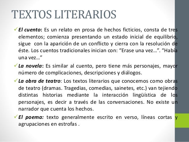 Tipología de los textos