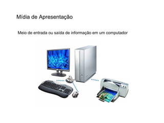 Mídia de Apresentação Meio de entrada ou saída de informação em um computador 
