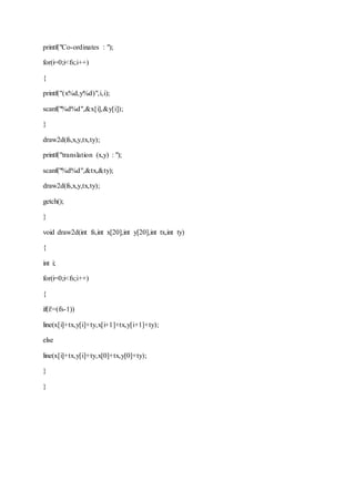 Write a program to perform translation | PDF