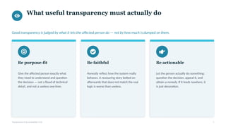 Useless Transparent Transparency and Accountability in AI: Beyond Opening the Black Box | PPTX