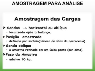 AMOSTRAGEM PARA ANÁLISE
 