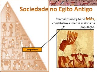 Chamados no Egito de ,
constituíam a imensa maioria da
população.
Camponeses
 