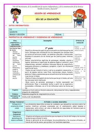 2º U1 S4 SESION D4 PLAN LECTOR DIA DE LA EDUCACION MAESTRAS DE PRIMARIA ...
