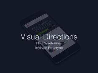 Visual Directions
Hi-Fi Wireframes
InVision Prototype
 