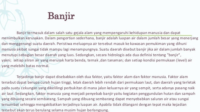 Teks Eksplanasi Banjir Singkat  Pendukung Ilmu