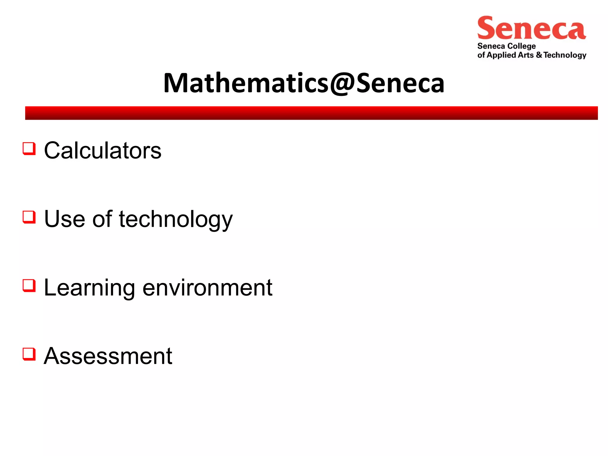 [email_address] Calculators Use of technology Learning environment Assessment  