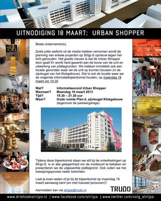 Uitnodiging informatiebijeenkomst Urban Shopper