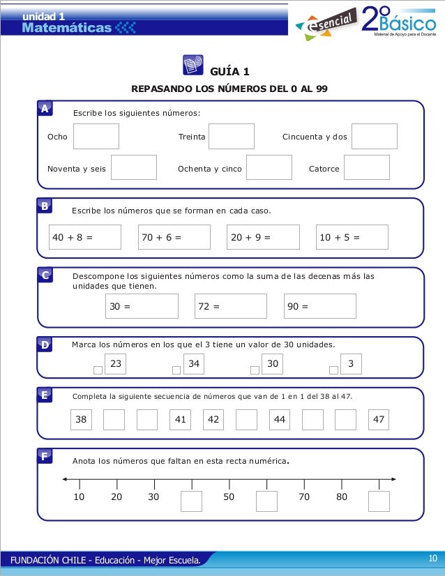 2º unidad 1 repaso y los multiplos de 100 hasta 900 (a) 2° año