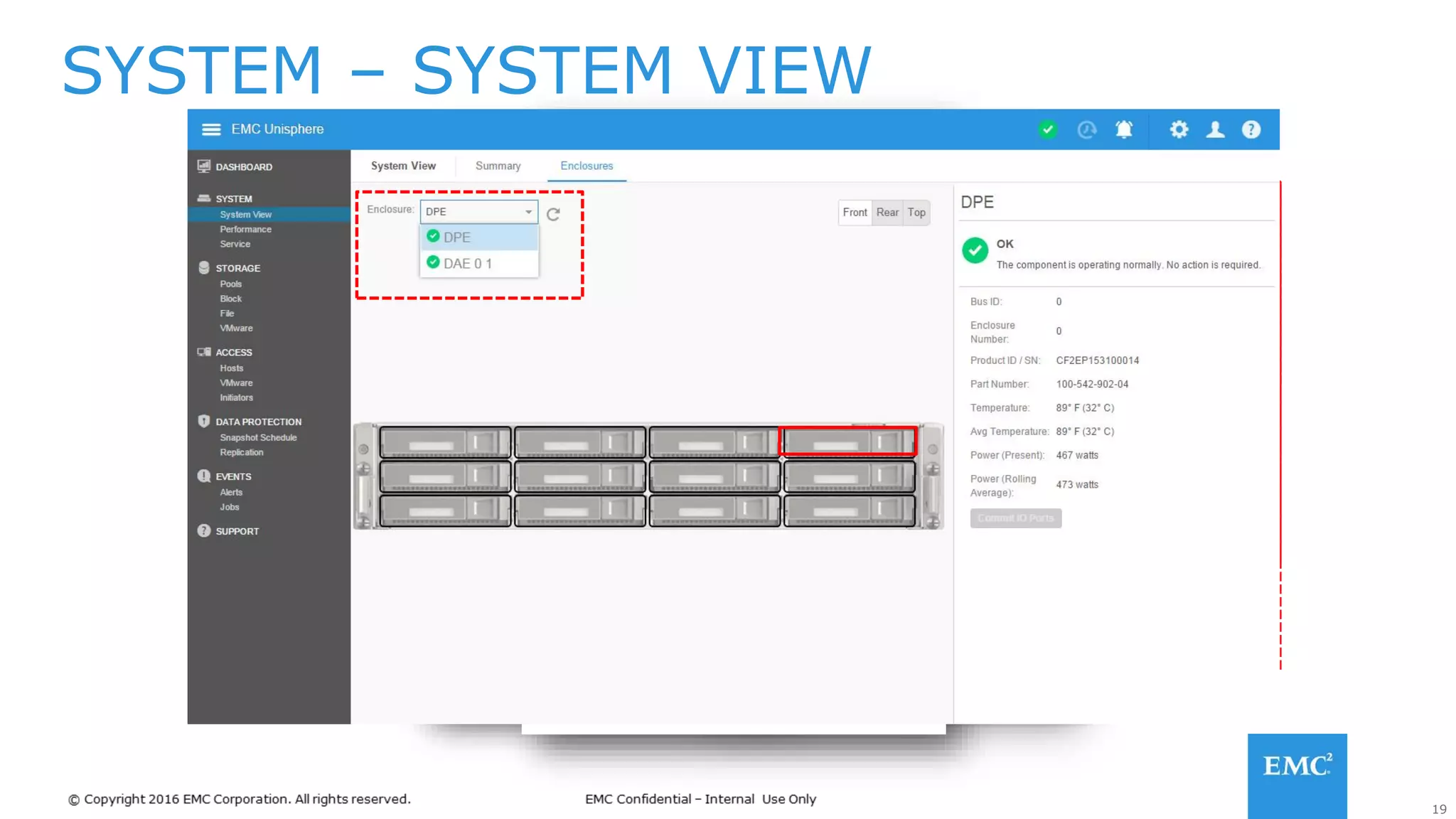 19
Commit newly
installed SLICs
SYSTEM – SYSTEM VIEW
 