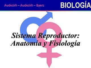 BIOLOGÍA
Sistema Reproductor:
Anatomía y Fisiología
Audesirk – Audesirk – Byers
 