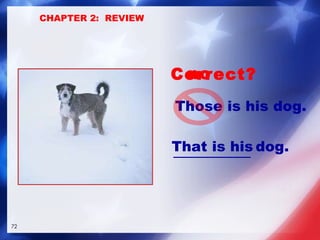 Those is his dog. That is his Correct? no dog. CHAPTER 2:  REVIEW 