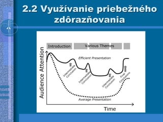 2.2 Využívanie priebežného
zdôrazňovania
 