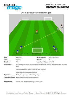 2v1 to 2 wide goals with counter goal