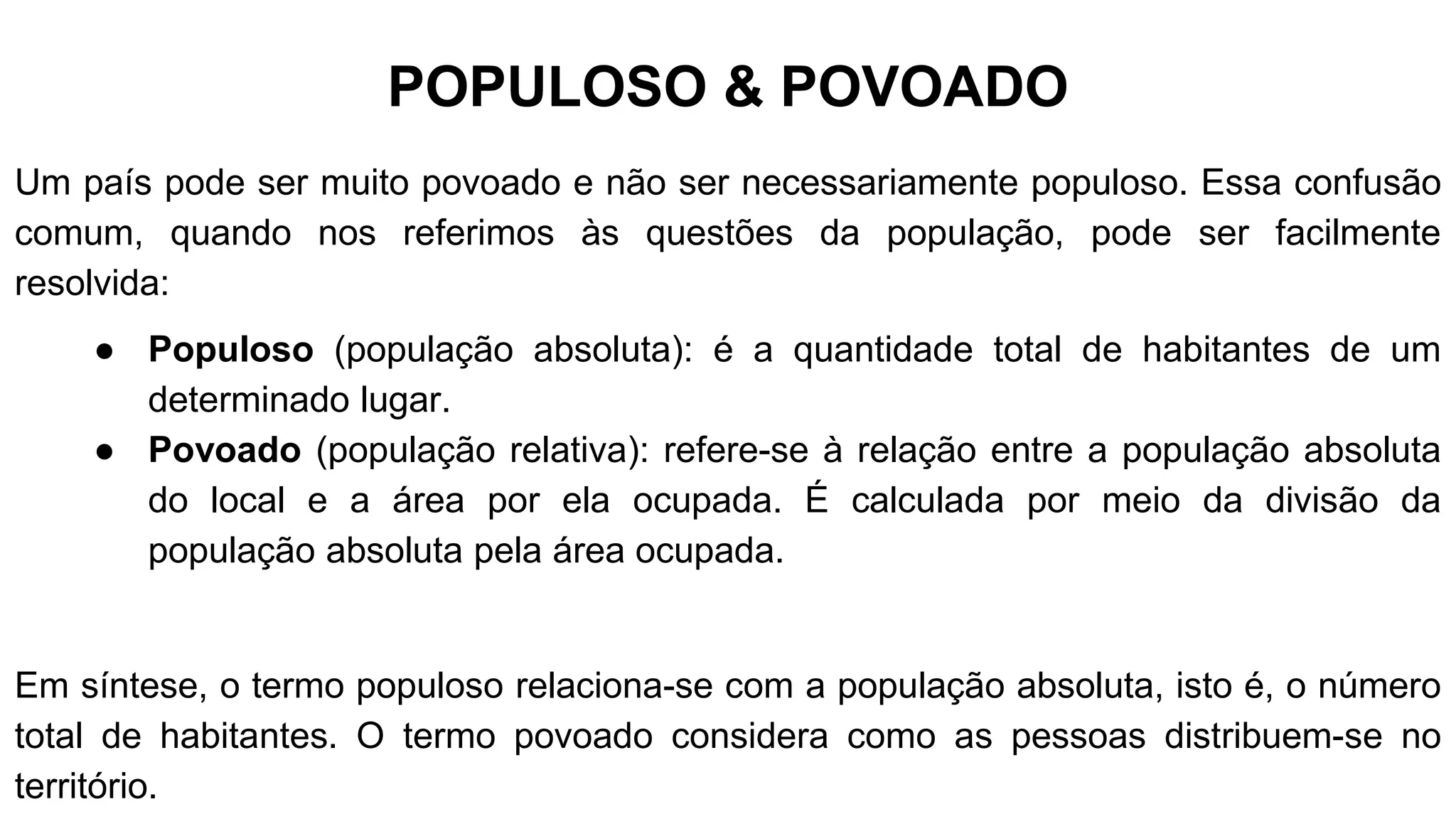 Populso DEMOGRAFIA_I_-_Populacao_absoluta_e_relativa_-_teorias_demograficas ...