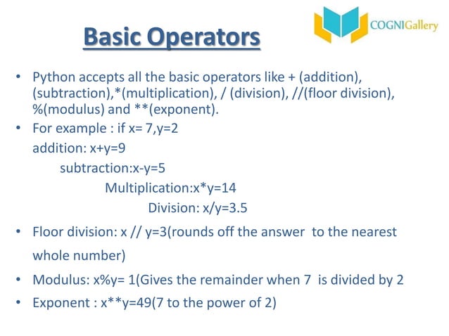 Basics of Python Programming | PPTX