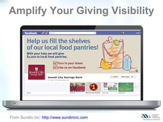 Amplify Your Giving Visibility
From Sundin Inc: http://www.sundininc.com
 
