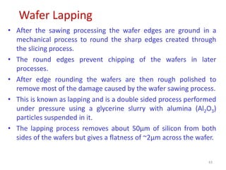 WAFER FABRICATION INTRODUCTION FOR PG STUDENTS | PPTX