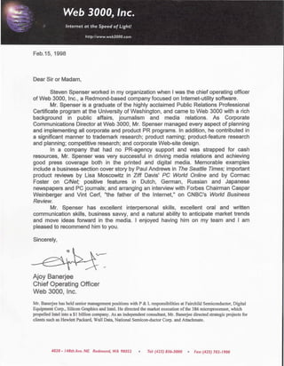 Web3000 letter of recommendation