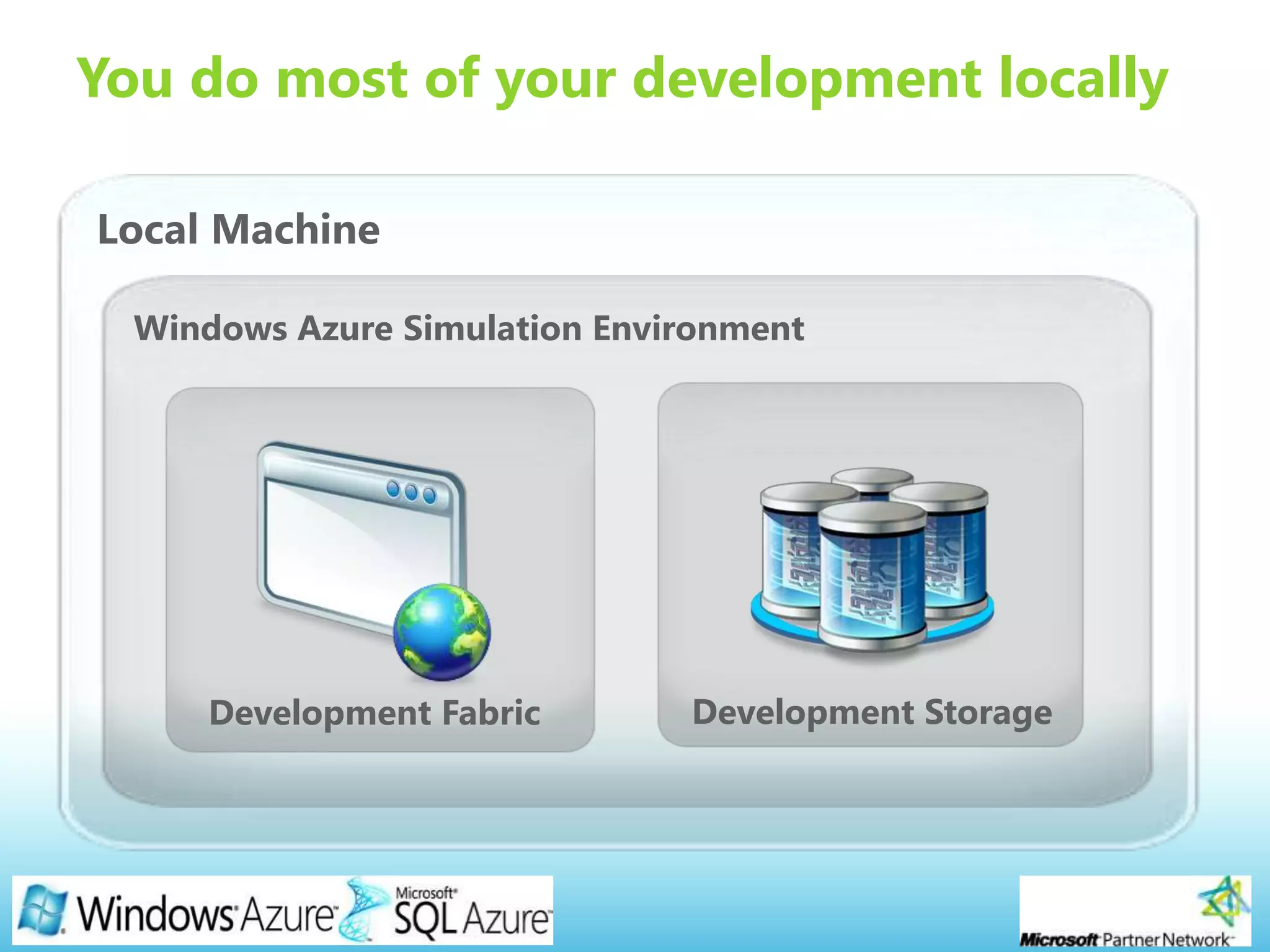 Page 7
You do most of your development locally
 