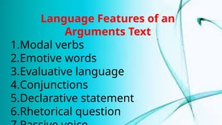 Key Structural Elements Argumentative Text | PPTX