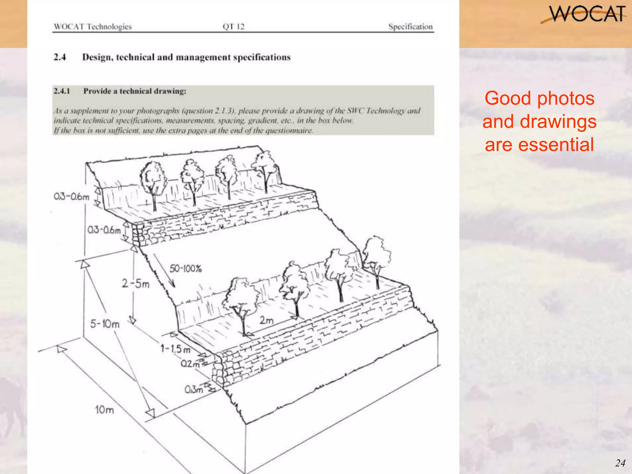 24
Good photos
and drawings
are essential
 