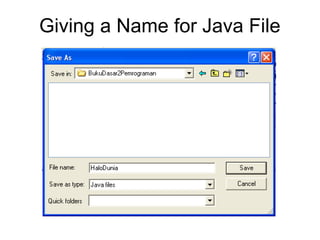 Giving a Name for Java File