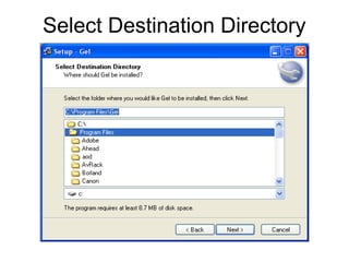 Select Destination Directory