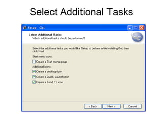 Select Additional Tasks