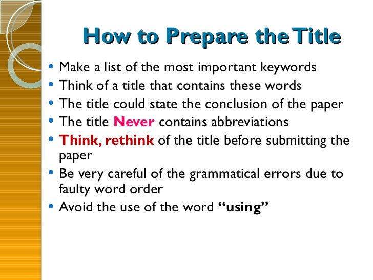 how to write a title of research