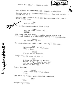 Supernatural 2.08 Crossroad Blues Casting Sides for George Darrow 6pgs