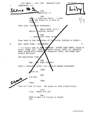Supernatural 2.21 All Hell Breaks Loose: Part One Casting Sides for Lily 7pgs