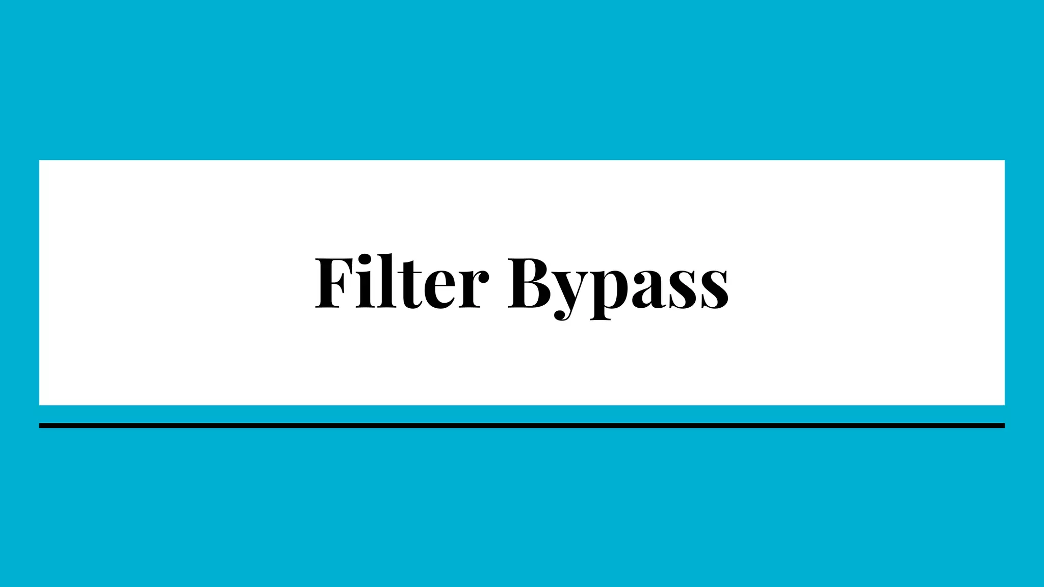 Filter Bypass
 