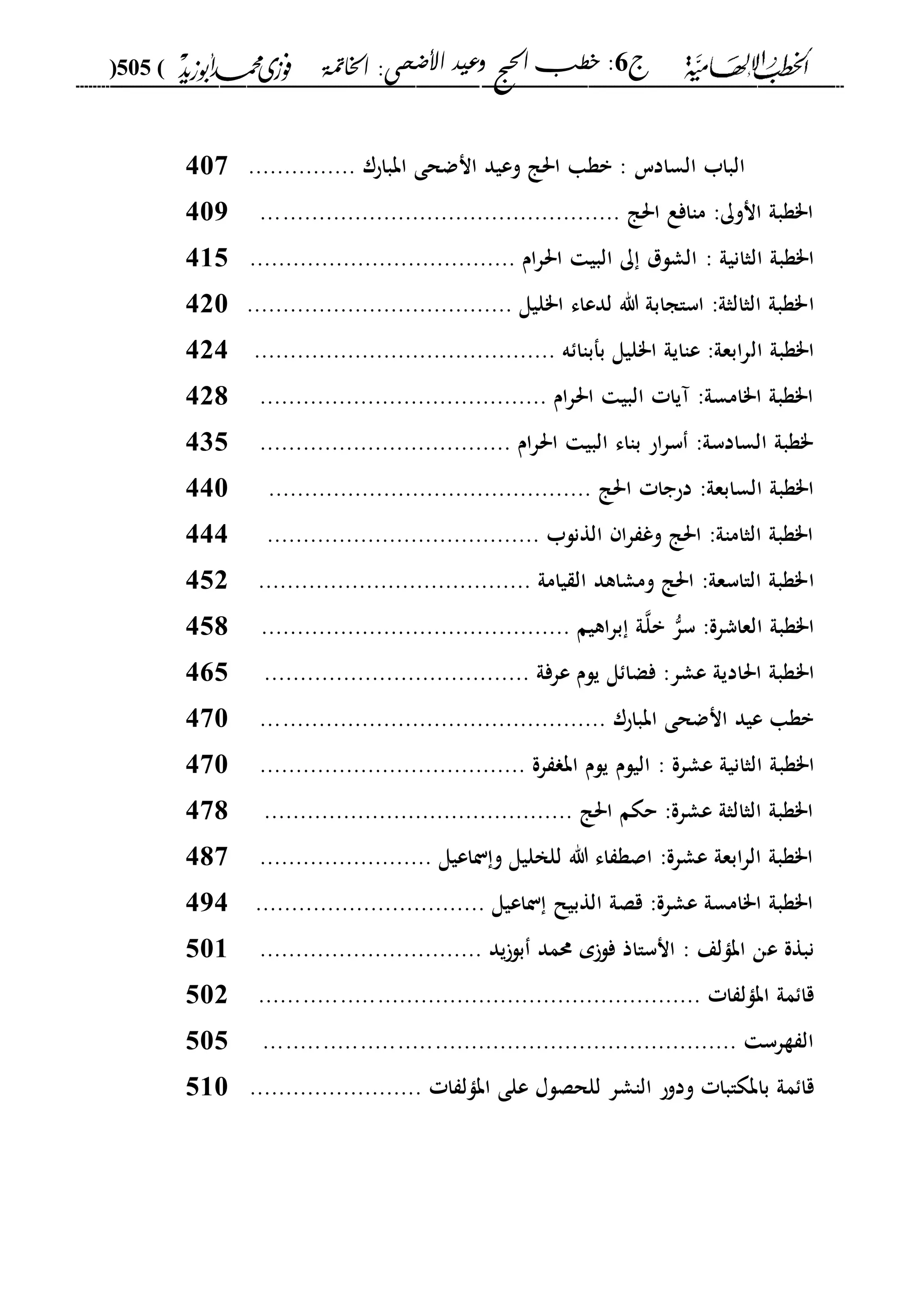 الخطب الإلهامية الحج وعيد الأضحى لفضيلة الشيخ / فوزى محمد أبوزيد