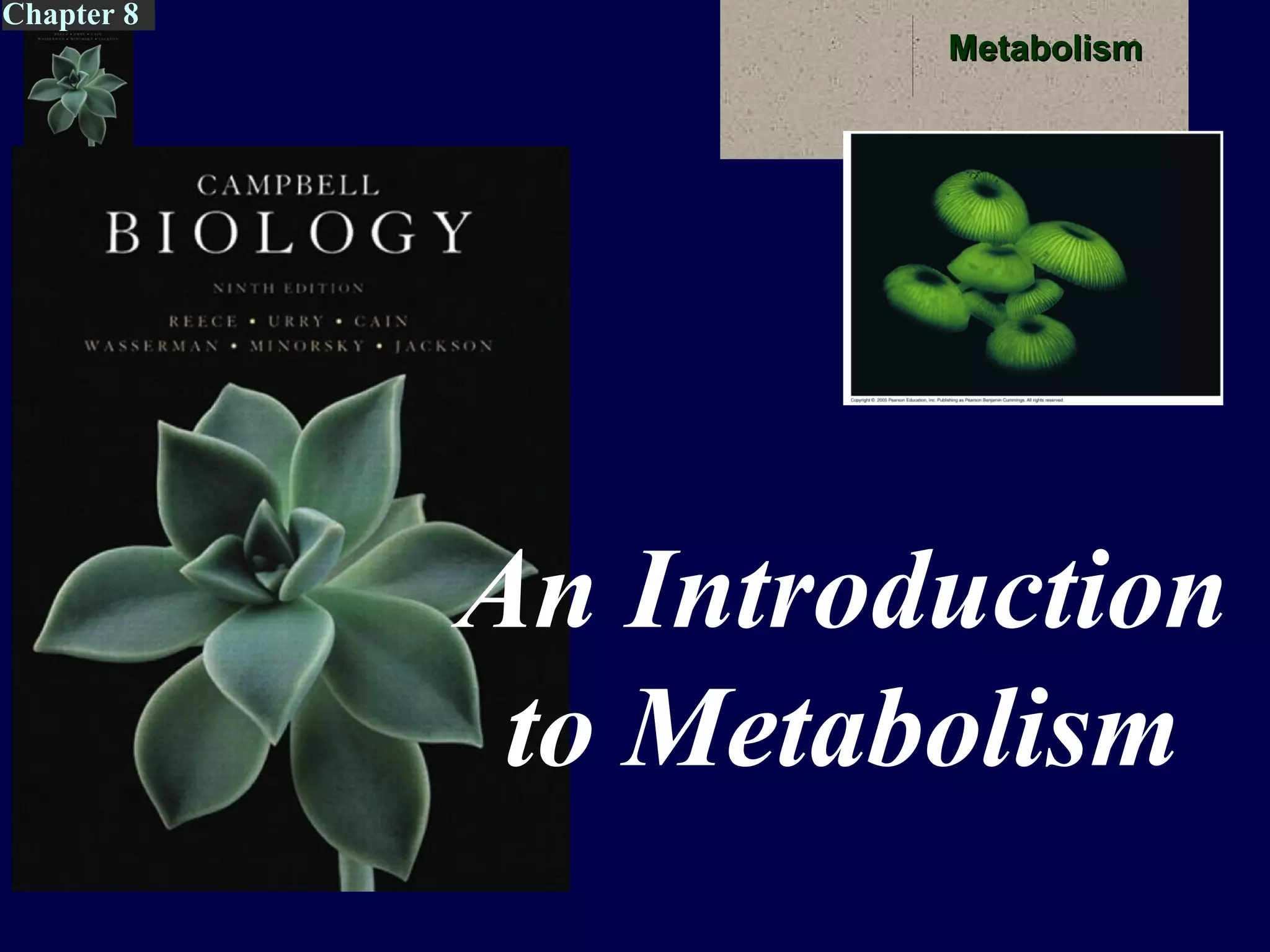MetabolismMetabolism
Chapter 8
An Introduction
to Metabolism
 