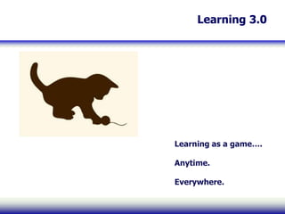 Learning 3.0




Learning as a game….

Anytime.

Everywhere.
 