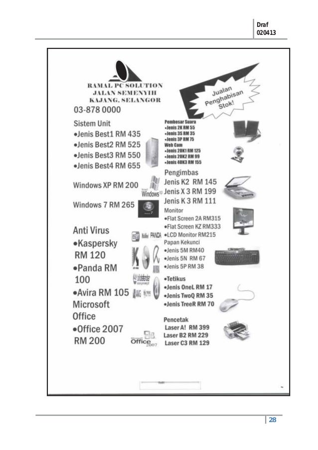 Senarai Harga Peralatan Komputer