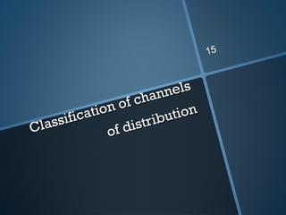 Classification of channels of distribution 