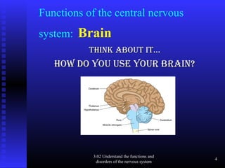 Functions and disorders of the Nervous Systems | PPT
