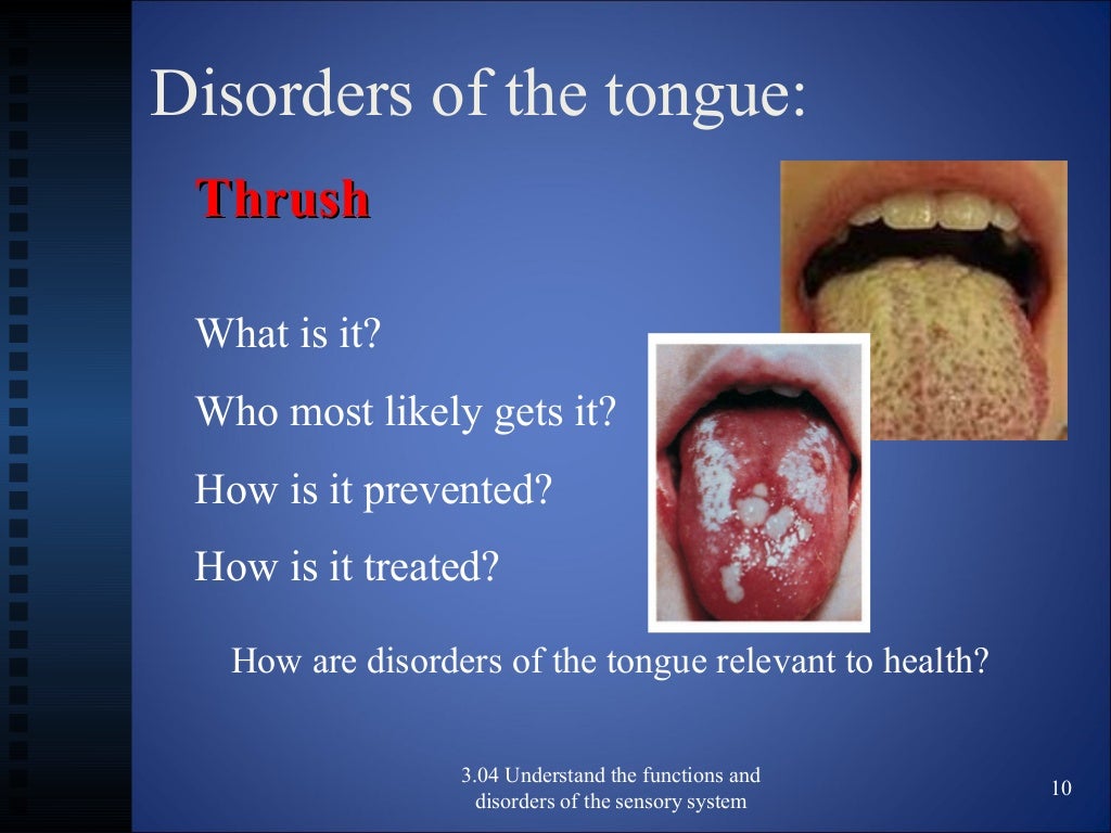 Functions and disorders of the tongue and skin