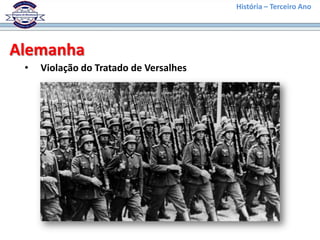 História – Terceiro Ano




Alemanha
 •   Violação do Tratado de Versalhes
 