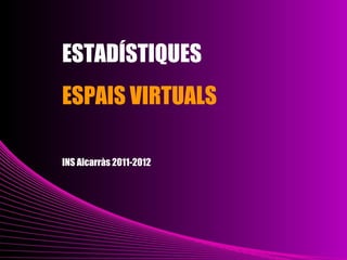 ESTADÍSTIQUES
           ESPAIS VIRTUALS

           INS Alcarràs 2011-2012




23/04/12
 