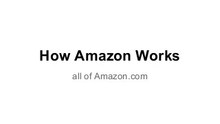 How Amazon Works
all of Amazon.com
 